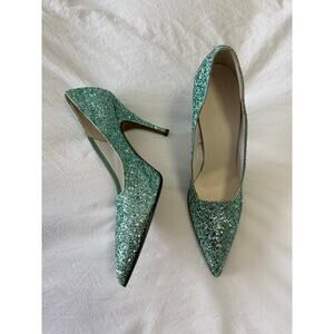 Victoria Beckham | SZ 39 (US 9) | Emerald Green Glitter Dorothy Heels Pumps NWOB